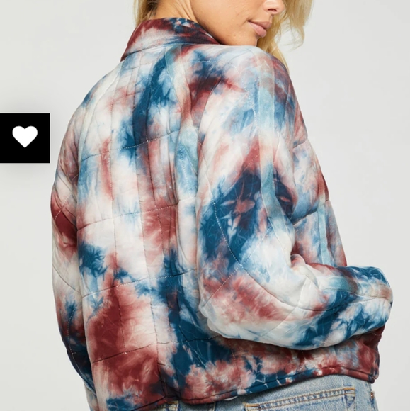 NWT Chaser Brand Heirloom tie dye super soft quilted puffer jacket size medium - Picture 3 of 4